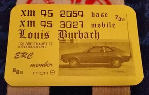 "Tarjeta coleccionable HAM CB RADIO QSL ""LOUIS BURBACH - KITCHENER ONTERIO CANADA" - Imagen 1 de 1