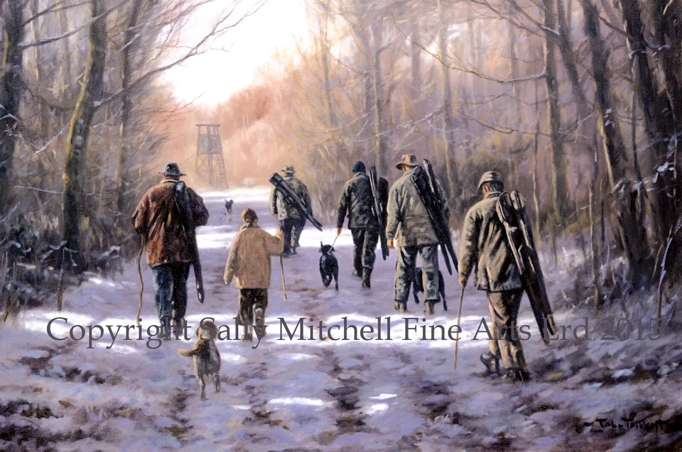 Shooting with Dogs Christmas cards pack of 10 by John Trickett. C250X