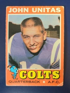 1971 Topps Football Card #1 Johnny Unitas Baltimore Colts LOW GRADE G/F/P - Picture 1 of 2