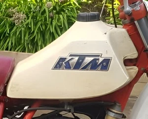 Fuel Gas Tank For KTM 495 1982 Alloy Aluminium White Painted - Picture 1 of 1