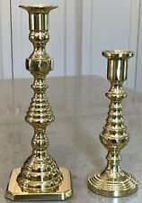 Pair Vintage Baldwin Polished Brass Candlesticks Made In USA Beehive HTF