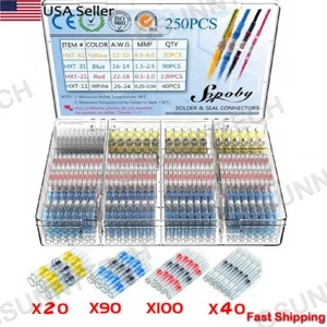 250PCS Impermeable Termorretráctil Terminales Solder Seal Sleeve Wire Connector - Imagen 1 de 12