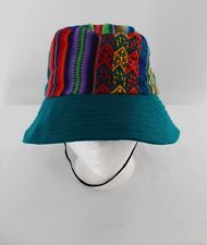 Peru Bucket Hat Manta Fabric Green See Description on How to Measure