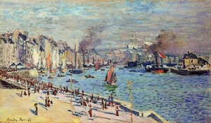 Port of Le Havre Painting by Claude Oscar Monet Reproduction - Picture 1 of 3