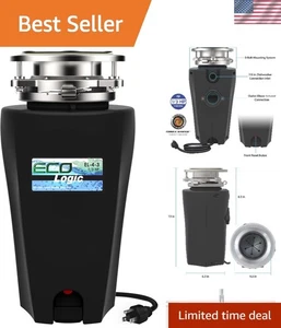 Continuous Feed Disposal, 3-Bolt Mounting, Power Cord, Black - Picture 1 of 8