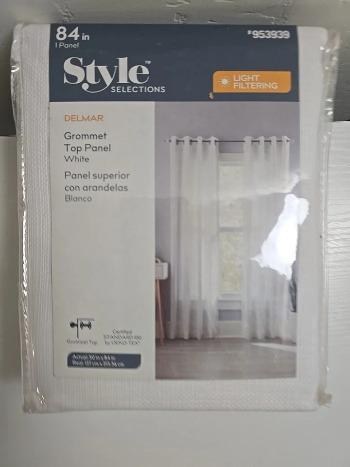 Panel superior con ojal Delmar filtrado de luz blanco 50x84 pulgadas 953939 Foto 1 de 3