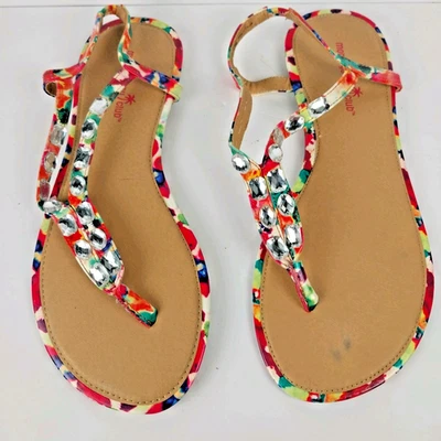 Sandalias de Tanga MONTEGO BAY CLUB Para Mujer Talla 12 Multicolor Estrás Embellecidas  Foto 1 de 4