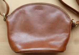 Picard (Dtl.) Borsa a mano vintage in pelle con numero di registrazione, marrone 20x16 cm RARA - Foto 1 di 10