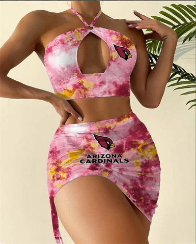Arizona Cardinals Swimsuit Cutout Criss Cross Bathing Suit Bikini Swimdress Gift Cover