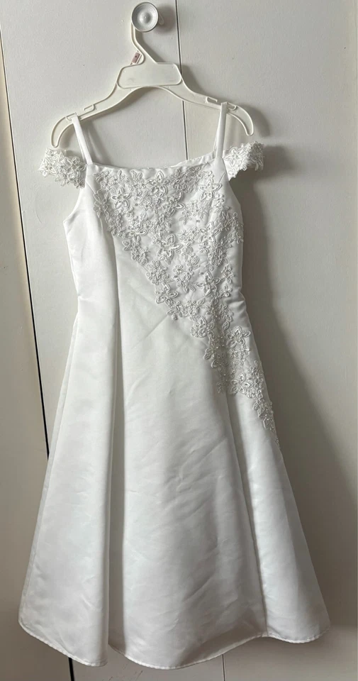 Vestido formal blanco talla 10 para niñas Foto 1 de 3