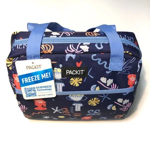 Packit Freezable Hampton Lunch Bag Tote Insulated Cooler Ice Pack - Blue Seaside - Picture 1 of 6