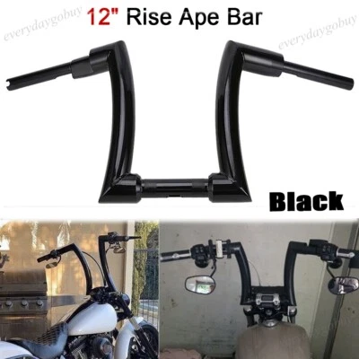 12'' Rise Ape Hanger DNA MONSTER Fat Bars 2" Handlebar Black For Harley Foto 1 de 4