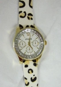 CHICO'S RAEWYN CHEETAH PRINT STRAP WATCH FAUX HAIRCALF NWT $59 - Picture 1 of 7