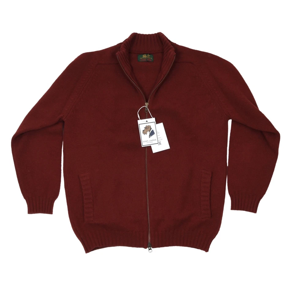 PETER SCOTT Strickjacke 100% Wolle Wool Gr 38 ca 52,5cm Zip Cardigan Rot Red Ros - Bild 1 von 4