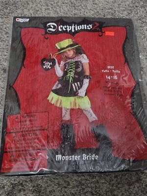 Fantasia de Noiva Monstro Tamanho 14-16 Vestir Halloween NOVO Disfarce 2010 - Imagem 1 de 4