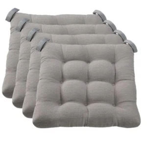 Mainstays Textured Chair Seat Pad (Chair Cushion), Gray Color, 4-Piece Set - Picture 1 of 6