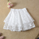 Lady Girls Mesh Tutu Skirt Tulle Lace Petticoat Layered Floral Casual Chic Cute