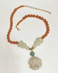 Jade Dragon Head Belt Buckle Necklace - Picture 1 of 16