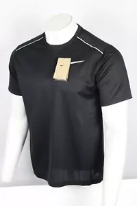 Nike Dri Fit Men's Shirt Miler Running Top Short Sleeve Crew Black AJ75665 010 - Picture 1 of 5