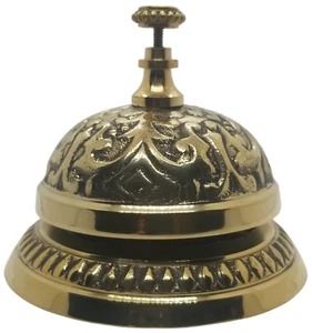 UDL Solid Brass Victorian Style Desk Call Bell Desktop Ring Service Counter Bell - Picture 1 of 5