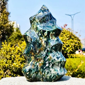 Torcia diaspro marino naturale 5,4 libbre cristallo di quarzo esemplare minerale guarigione reiki - Foto 1 di 15