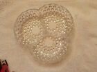 Vintage Clear Glass Hobnail Divided Candy Nut  Dish