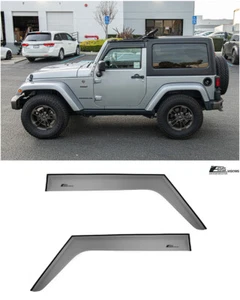 Visores EOS para 07-18 Jeep Wrangler JK 2Dr | Protectores de lluvia de ventilación de ventana lateral con cinta adhesiva - Imagen 1 de 12