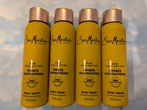 LOT (4) SHEA MOISTURE RAW SHEA BUTTER DEEPLY MOISTURIZING BODY WASH 18 FL OZ - Picture 1 of 2
