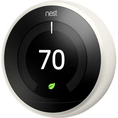 CERTIFIED Google Nest 3rd Generation Learning Thermostat w/Base: White T3017US G - Image 1 of 3