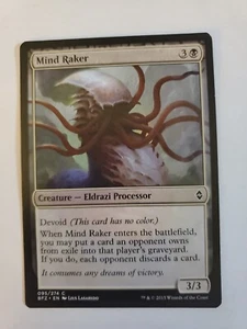MTG Magic The Gathering Card Mind Raker Creature Eldrazi Processor Battle for Ze - Picture 1 of 2