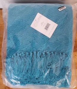 Surya 50""x60"" Thelma 100% cotone lancio, Aqua, THM6005-5060 - Foto 1 di 3