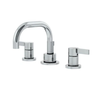 Diapositiva de 8 pulgadas Grifo de baño de arco bajo generalizado de 2 asas con asas de hoja/cromo - Imagen 1 de 2