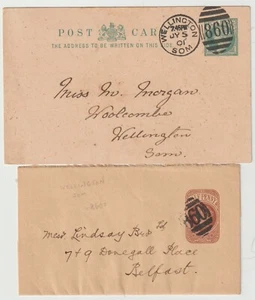 1900/01 =860= 3 SUS NÚMEROS Y DÚPLEX WELLINGTON SOMERSET EN PAPELERÍA POSTAL - Imagen 1 de 2