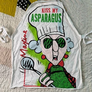 Vintage Hallmark Maxine Old Lady "Kiss My Asparagus" Kochschürze freche Einheitsgröße - Bild 1 von 7