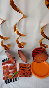 March Madness Basketball Party Birthday Napkins Bags Plates Streamers Spalding - Picture 1 of 8