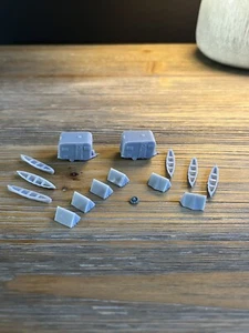 N MASSSTAB 1:160 CAMPING SET CAMPER (2), ZELTE (6) KANUS (6) CAMPFIRE (1) 15-TEILIGES SET - Bild 1 von 4