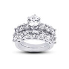 491Ct F Si1 Round Natural Certified Diamonds 14K Classic Matching Bridal Set
