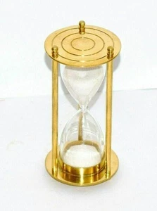 3 minutos de latón blanco arena temporizador reloj de arena hermoso regalo - Imagen 1 de 7