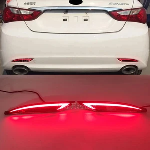 1 Pair LED Rear Bumper Reflector For Hyundai Sonata 8 2010 2011 2012 2013 2014 - Picture 1 of 26