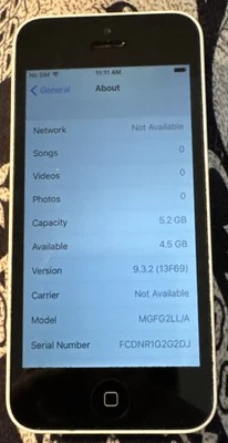 Apple iPhone 5 8GB White (ATT) A1532 Fast Ship GSM Very Good Used 9.3.2 IOS - Image 1 of 3