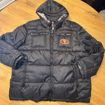 Men’s San Francisco 49er Puffer Jacket Coat 4XL EUC Black Proline NFL  Niners - Image 1 of 4
