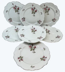 7 platos de cena Rosenthal Selb Alemania Pompadour marfil musgo rosa 10 1/2" - Imagen 1 de 13