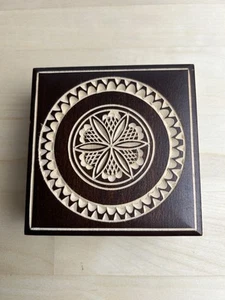 Hand carved Wooden Trinket Box Steinbach Germany Hinged Box Folk Art Hohenhameln - Picture 1 of 8