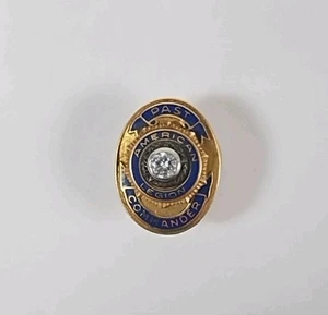 AMERICAN LEGION Past Commander Hat Pin 14K with Diamond - Picture 1 of 4