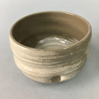 Xícara de chá de cerâmica japonesa antiga Yunomi cinza branco escova Mark Sencha TC60 - Imagem 1 de 4