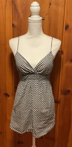 VTG 90s Y2K Self Esteem  Black & White Gingham Cotton Tank Top S - Picture 1 of 4