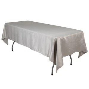 60x102" Lamour Satin Rectangular Tablecloth - Wedding PARTY Catering Event - Picture 1 of 169