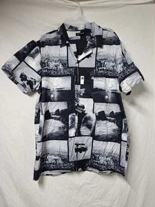 Pacsun Graphic Print Button Up Shirt Size Large - Picture 1 of 4