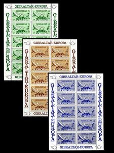 GIBRALTAR. European Telecommunication System. Three Miniature sheets. 1979 - Picture 1 of 4