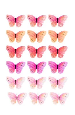 TOPPER DE CUPCAKES COMESTIBLE 36 MARIPOSAS NIÑA DULCE PREMIUM OBLEA TARJETA PASTEL PRECORTADO Foto 1 de 3